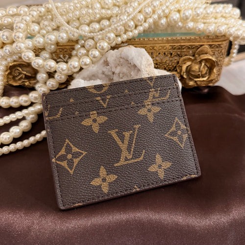 Brown Monogram Card Holder